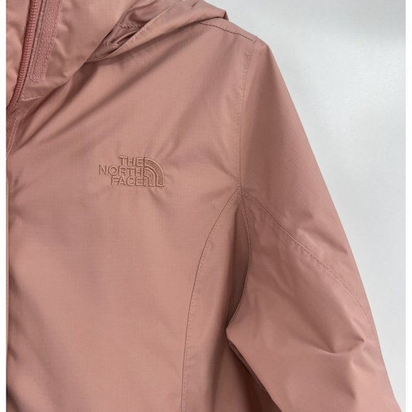 The North Face Resolve 2 Rain Jacket Full Zip Hood Waterproof Womens S Rose Gold - Picture 3 of 15